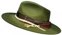 großer Wollfilzhut mit Federn und Zug