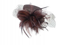Sinamay-Fascinator-Hat with Veil and Feathers
