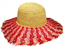Große Raffia - Glocke mit farbigem Rand