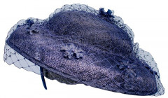 Emma B Sinamay Fascinator mit Blümchen-Schleier