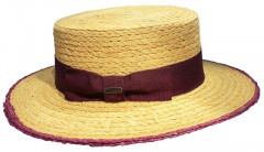 Raffia - Canotier with coloured edge