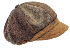 Ballonschirmkappe Tweed mit Schleife