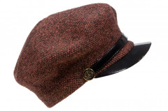 Pepita- mod. Schirmkappe mit Lackschirm