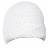 Angora-Umschlagmütze uni, handarbeit