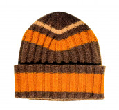 Cashmere-Wool-Flipped Cap, striped