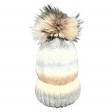 Yucca Umschlagmütze mit Fuchspompom und Fleece