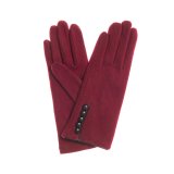 Woollen gloves with button