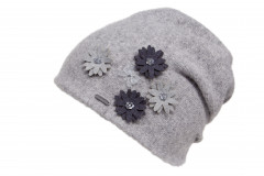 Wool-Slouch with flower decoration