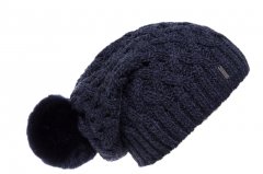 Mouline-Slouch with fur pompom and fleece