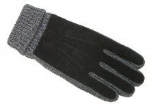 Men's glove-pig leather + knitwear